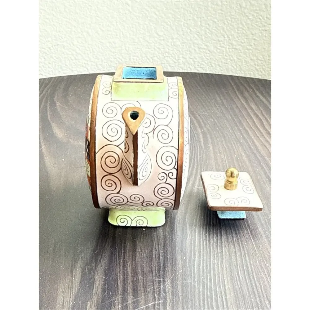 Collectable Klimt Enameled Miniature Teapot